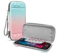FIWWAT Slim Carrying Case for Nintendo Switch 2 7.9 Inch, Portable Travel Bag with 12 Game Card Slots and Accessories Pouch, Waterproof Anti-Scratch Protection, Pink&Blue
