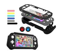 FIWWAT Switch Lite Case Protective Case for Nintendo Switch Lite, Compatible with Nintendo Switch Lite Cover with Built-in PC Screen Protector Hand Grip Case with 2 Thumb Grip Caps, Black