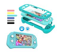 FIWWAT Switch Lite Case Protective Case for Nintendo Switch Lite, Compatible with Nintendo Switch Lite Cover with Built-in PC Screen Protector Hand Grip Case with 2 Thumb Grip Caps, Turquoise