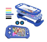 FIWWAT Switch Lite Case Protective Case for Nintendo Switch Lite, Compatible with Nintendo Switch Lite Cover with Built-in PC Screen Protector Hand Grip Case with 2 Thumb Grip Caps, Blue