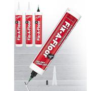 Fix A Floor Extra Strength Floor Tile Adhesive & Micro Precision Kit - 4-Pack Vinyl Floor Adhesive for Hollow Spots, Laminate, Creaking Wood & More - Versatile Injector Solution, 300ml Tube