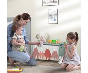 Fix-A-Floor Zonekiz Toy Box, Kids Toy Chest With Lid, Safety Hinge - Green