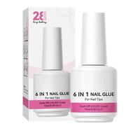 Fix Flash Gel - Brush-On Transparent Nail Glue, Strong Fixation for Tips, Acrylic and Artificial Nails | Soak-Off Professional Salon Extension Base for Home Use