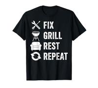Fix Grill Rest Repeat Handyman BBQ Dad Life T-Shirt