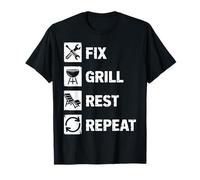 Fix Grill Rest Repeat Handyman BBQ Dad Life T-Shirt