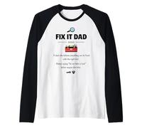 Fix it dad Definition Gifts Fathers Day Men Raglan Baseball Tee