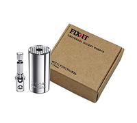 FIX-IT Gifts for Men Universal Socket Wrench 7-19mm Multi-Function Fastener Universal Repair Tool, Power Drill Adapter Set, Birthday Presents for Dad