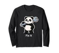 Fix It Panda Mechanic Graphic Long Sleeve T-Shirt