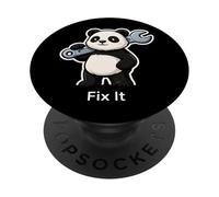 Fix It Panda Mechanic Graphic PopSockets Adhesive PopGrip