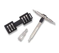 FIX IT STICKS Compact Ratcheting Multi-Tool - EDC Set with Ratcheting Locking Hex T-Way Wrench, Mini Pry Bar and 15 Bits Included
