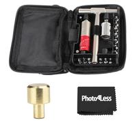 Fix It Sticks Tightening +/- 10% Accurate 15-65 inch-lbs All-In-One Torque Driver Tool Kit w/T-Way Wrench Bits Socket Adapters Bundle Brass Hammer Head Steel Insert Bit