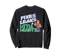 Fix Leaks and Little Hearts Plumber Dad Fatherhood Design Sweatshirt