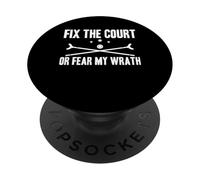 Fix The Court Or Fear My Wrath Shuffleboard Player PopSockets Adhesive PopGrip