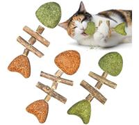 Fix Your Cat’s Dental Health, Creative Fish Bone Cat Toy, Wooden Catnip & Silvervine Teeth Cleaning Stick, Natural Fishbone Cats Dental Toy, Durable Feline Tooth Care Tool (3Pcs -mix)