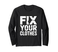 Fix Your Clothes Visible Mending Slow Fashion Repair Sewing Long Sleeve T-Shirt