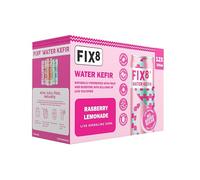 Fix8 Water Kefir Drink | Live Cultures | Rich in Beneficial Probiotics | Supports your Gut | Low Cal | No Added Sugar | Vegan & Dairy Free | Recyclable & Sustainable | 12x250ml (Raspberry Lemonade)