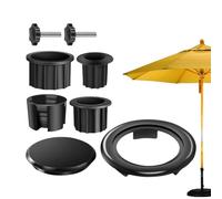 Fixation Support Parasol De Terrasse - Accessoire Robuste Pour Maintenir Et Sécuriser Votre Parasol Extérieur, Compatible Avec La Plupart Des Parasols, Installation Facile, Résistant Aux Intempé P