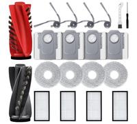 Fixbetter Accessories Kit for Roborock Saros 10R Robot Vacuum Cleaner, 1 Main Brush Set, 4 Filters, 4 Mop Pads, 4 Side Brushes, 4 Dust Bags, 1 Cleaning Brush, 1 Screwdriver