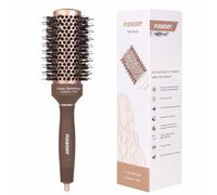 FIXBODY Round Barrel Hair Brush with Boar Bristles, Nano Thermal Ceramic Coating & Ionic Tech for Hair Drying, Styling, Curling, Straightening (3 Inch, Barrel 1.7 Inch)