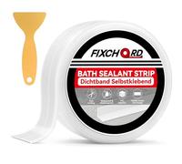 FIXCHORD Bath Sealant Strip, Sealing Tape, Sink Sealant Strip, Simple Seal Tape Mould Free, Self Adhesive Caulk Strip Sealant Tape for Kitchen Bathroom Toilet Wall Corner with Sealing Tool 3.2M*38mm