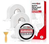 FIXCHORD Bath Sealant Strip, Sealing Tape, Sink Sealant Strip, Simple Seal Tape Mould Free, Self Adhesive Caulk Strip Sealant Tape for Kitchen Bathroom Toilet Wall Corner with Sealing Tool 9.6M*38mm