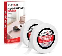 FIXCHORD Hemming Tape, 2PCS 30m*20mm Hemming Web Ironing Tape, No Sewing Iron on Tape, Iron on Hemming Tape, Extra Strong Fusible Fabric Tape for Clothes Curtain Ironing and Bonding, DIY Crafts, White