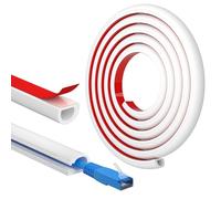 FIXCHORD Mini Cable Trunking, Self-Adhesive Cable Cover, Cable Management Trunking, Hide Wires on Walls, Flame Retardant, Paintable, Cable Tidy for Home, Office, 15mm (W)x10mm (H)x2m Lengths - White
