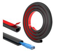 FIXCHORD Mini Cable Trunking, Self-Adhesive Cable Cover, Cable Management Trunking, Hide Wires on Walls, Flame Retardant, Paintable, Cable Tidy for Home, Office, 15mm (W)x10mm (H)x1m Lengths - Black