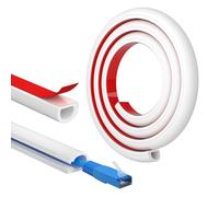 FIXCHORD Mini Cable Trunking, Self-Adhesive Cable Cover, Cable Management Trunking, Hide Wires on Walls, Flame Retardant, Paintable, Cable Tidy for Home, Office, 15mm (W)x10mm (H)x1m Lengths - White