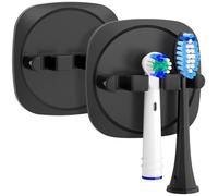 FIXCHORD Toothbrush Holder, 2Pcs Electric Toothbrush Head Holder, Wall Mounted, No Drilling, Black