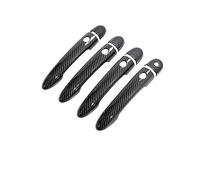 FIXCOR for Renault for Clio 3 III for Lutecia for Euro for Clio 2005~2012 Carbon Fiber Pattern Outer Door Handle Cover Car Accessories Styling Stickers Trim (Handle 4 Buttons)