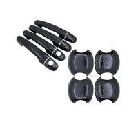 FIXCOR for Toyota for Corolla E120 E130 2000 2001 2002 2003 2004 2005 2006 Black Carbon Fiber Door Handle Cover Sticker Car Accessories(HandleBowl 2 Keyhole)