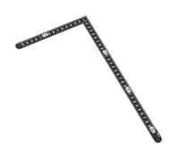 Fixed 90 Degree Ruler | Carbon Steel L Square with Visible Metric Scale, Rounded End Design, 30 X 15 Cm, 1.5 Mm Thick for Leather Pattern