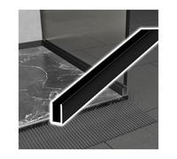 Fixed Aluminum Alloy Deep U-Channel Profile, Minimalist Frameless Glass Panel Guide Rails, for 1/4″, 5/16″, 3/8″, 1/2″(Black,3/8"(10mm) T x 78 3/4"(2m) L)