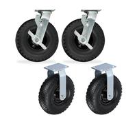 Relaxdays Fixed & swivel castor set 3.00-4