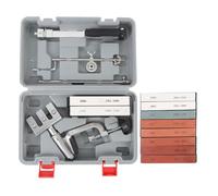 Fixed Angle Sharpener Kit Professional 360 Degree Flip Adjustable Clamp System with 10 White Corundum Whetstones for Chef Kitchen Tools Cast Aluminum Stainless Steel