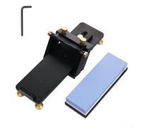 Fixed Angle Sharpening System with 1000/6000 Grit Whetstone, Aluminum Alloy Grinding Jig Guide for Kitchen Knives Chisels Axes, Non-Slip Base, Black