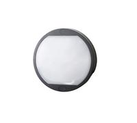 Fixed Black Mains-Powered Integrated Led Outdoor Round Wall Light 420Lm (Dia)12Cm