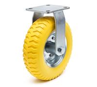Fixed Castor 225x58mm Puncture-proof with Metal Rim and Fixture
