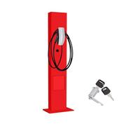 Fixed Charging Post for New Energy Vehicles, Central Parking Space Charging Bracket, Safe and Anti-theft, Suitable for Most New Energy Vehicles(Red,Small)