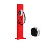 Fixed Charging Post for New Energy Vehicles, Central Parking Space Charging Bracket, Safe and Anti-theft, Suitable for Most New Energy Vehicles(Red,Large)