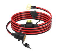 Fixed Cigarette Socket, Waterproof 12V/24V Cigarette Socket with 1M 2.5mm² 20A Fuse Cable, Marine Grade High Power Outlet with Eyelet Terminals, Direct Connect for Car Truck Boat Motorbike Caravan