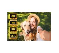 Fixed Frame Projector Screen Wall Mounted 90/100in, 16:9 Indoor Home Theater Projection Screen, 2.5 Gain Movie Screen 4K/8K/3D HD(92in 16:9)