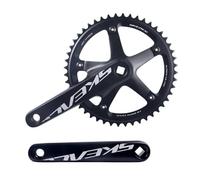 Fixed Gear Bicycle Track Cycling Crankset Square Hole Crankarm 144BCD 48T 49T Chainring 165mm Left Right Crank Arm Set 6061 Forged Aluminum Alloy (Color : Black-165mm, Size : 48T)