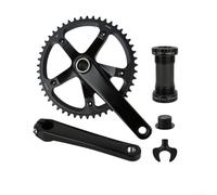 Fixed Gear Crankset 165mm Length 144 with 48T 49T Round Narrow Wide Tooth Chainring and Compatible Bottom Bracket (49T)