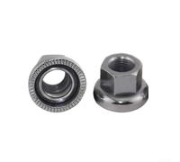 Fixed Gear For Bike Hub Nut M10 for Track Wheels, 1 Pair Steel Axle Fastener with Integrated Flange Washer, Silver