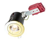 Fixed GU10 IC FireRated Downlight in Brass 230V 50W Netlighting Yellow One Size