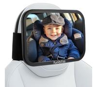 Fixed Headrest Baby Car Mirror, Compatible with Tesla and Other Vehicles Rear View Mirrors, 360° Rotation, Shatterproof Plastic, Wide Elastic Silicone Strap, Quick Installation