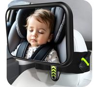 Fixed Headrest Baby Car Mirror Fit Tesla Car Back Seat, Safety Rear Facing Mirror, 100% Shatterproof & Shake-Proof, Wide Clear Rearview with 360° Rotation for Infant Newborn Baby Must Haves Essentials