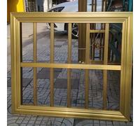 Fixed Heavy Duty Window Security Bars with Frame Trim, Gold Aluminum Alloy Anti-burglar Grilles, Wide Windows Safety Guard, Easy to Install(W80xH55cm/31x22in)